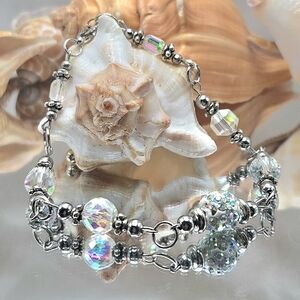 Elegant Silver and Crystal Beaded Bracelet